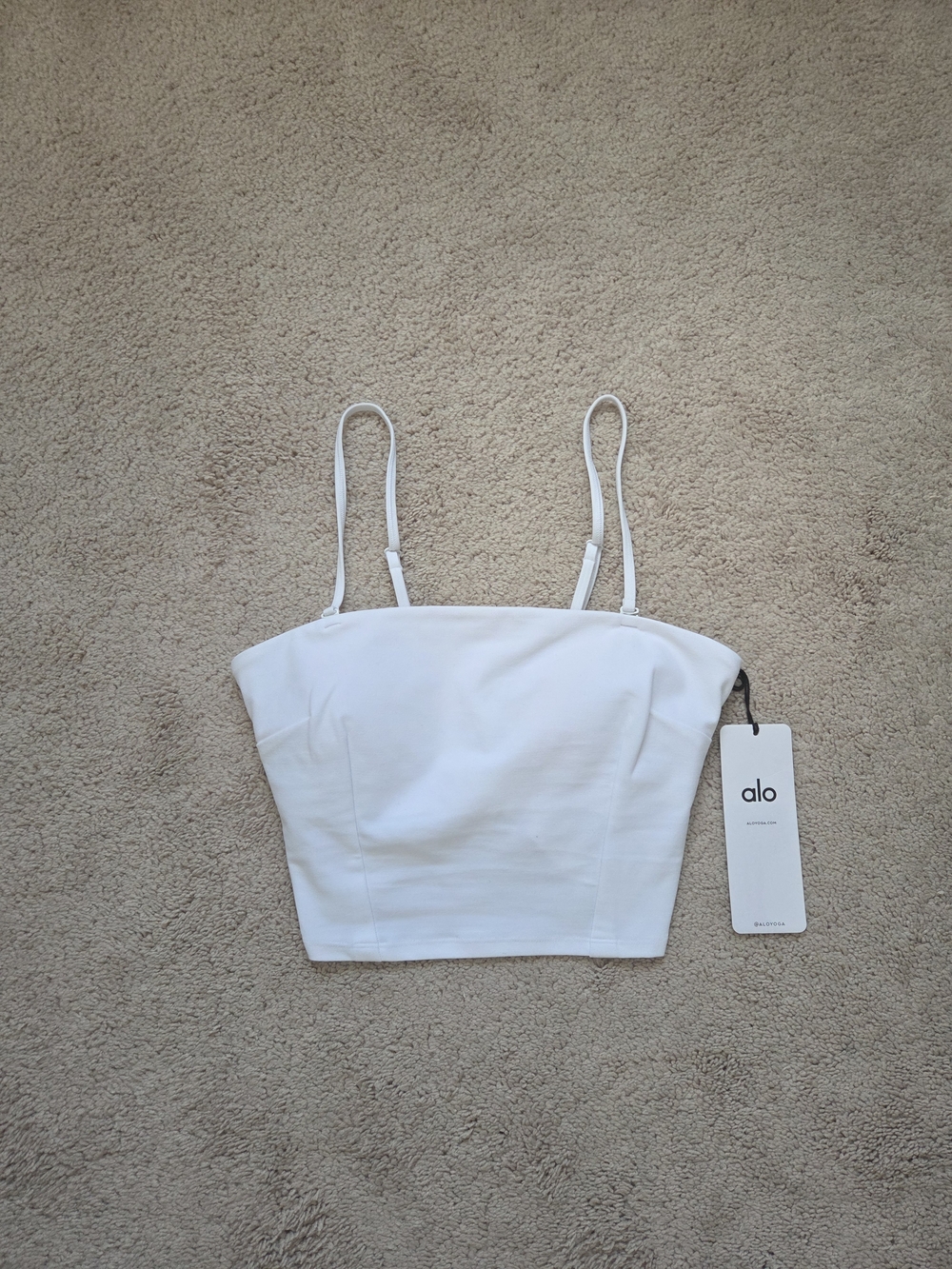 ALO Yoga Convertible Sunkissed White Bandeau Size Small